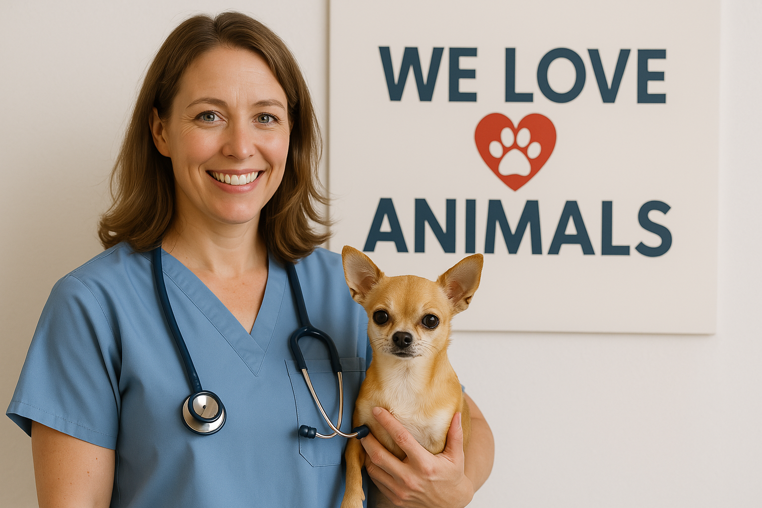 veterinary marketing agency veterinarian holding chihuahua